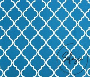 Turquoise Blue Moroccan Pattern Curtain Fabric