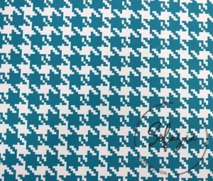 Turquoise Houndstooth Patterned Fabric