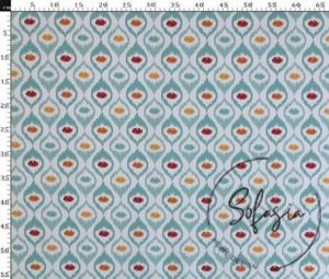 Turquoise Medallion Ikat Sofa Fabric