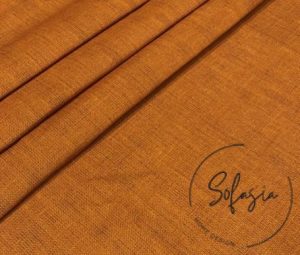 Warm Orange Linen Look Fabric