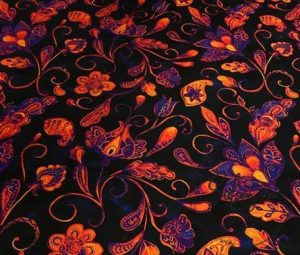 Watercolor Paisley Pattern Purple Floral Fabric