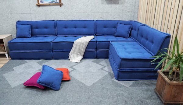 Blue Furniture Sectional Couch on Sale - L Corner With Special Color