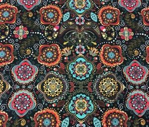 Authentic Mandala Flower Patterned Drape and Curtain Fabric