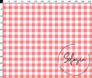 Baked Quince Small Gingham Patterned Fabric