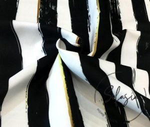 Black and White Antique Striped Fabric