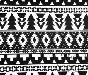 Black and White Ethnic Kilim Patterned Curtain and Sofa Fabric