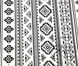 Black and White Ethnic Patterned Fabric