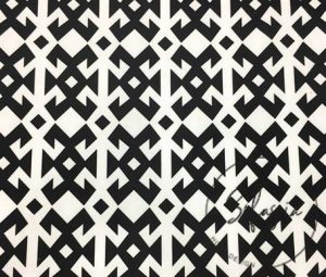 Black and White Fabric with Abundance Motif