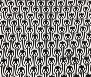 Black and White Fan Pattern Fabric