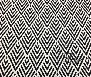 Black and White Geometric Triangle Patterned Fabric