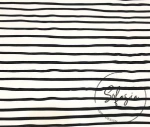 Black and White Hand Drawn Striped Sofa Fabric