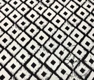Black and White Ikat Argentine Pattern Fabric