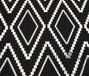 Black and White Mosaic Diamond Pattern Fabric