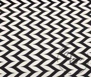 Black and White Side Zigzag Patterned Curtain and Sofa Fabric