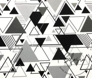 Black Gray Triangles Patterned Fabric