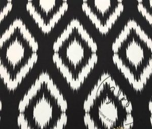 Black Ground Ikat Fabric