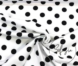 Black Large Dot Black Fabric (Curtain and Sofa Fabrics)