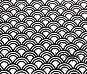 Black White Circles Vintage Patterned Fabric