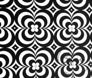 Black White Geometric Vintage Patterned Fabric