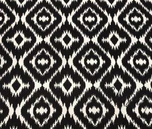 Black White Ikat Fabric