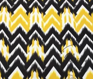 Black Yellow Arrows Patterned Fabric