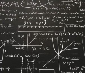 Blackboard Math Patterned Drapery and Sofa Fabric