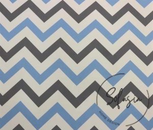 Blue Gray Zigzag Patterned Curtain and Sofa Fabric