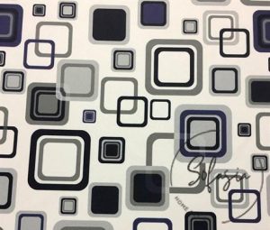 Blue Squares Patterned Fabric