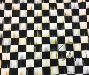 Checkered Fabric with Oil Painting Effect