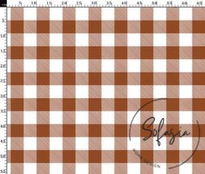 Chocolate Large Gingham Patterned Fabric