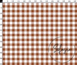 Chocolate Small Gingham Patterned Fabric