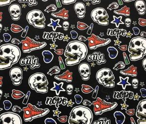 Converse Skull Pop Art Patterned Fabric