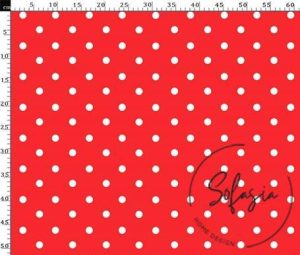 Coral Polka Dot Patterned Fabric