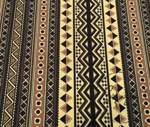 Ethnic Geometric Striped Camel Color Fabric