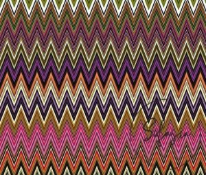Fabric with Color Transition Zigzag Pattern