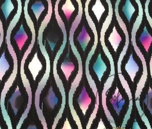 Fuchsia Blue Baklava Ikat Fabric