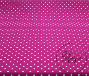 Fuchsia Fabric with White Polka Dots
