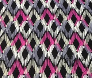 Fuchsia Gray Baklava Ikat Fabric