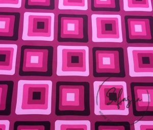 Fuchsia Pink Geometric Vintage Patterned Fabric