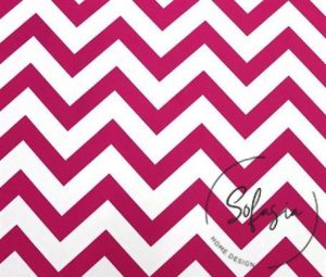 Fuchsia White Zigzag Patterned Curtain and Sofa Fabric
