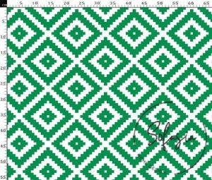 Green Mosaic Pattern Fabric