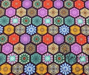 Honeycomb Ethnic Motif Throw Pillow and Curtain Fabric