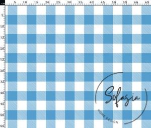 Ice Large Gingham Patterned Fabric