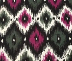 Khaki Fuchsia Ikat Fabric
