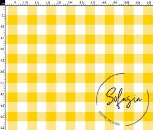 Lemon Large Gingham Patterned Fabric
