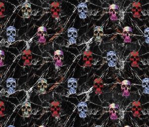 Marble Skull Patterned Drapery and Sofa Fabric