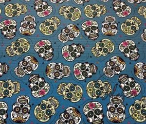 Mexican Skull Pop Art Patterned Fabric