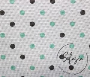 Mint Gray Dotted White Fabric (Curtain and Sofa Fabrics)