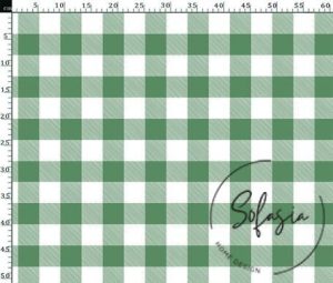 Mint Large Gingham Pattern Fabric