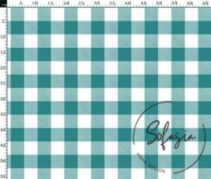 Mint Large Gingham Patterned Fabric